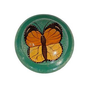 Butterfly Trinket Jewelry Box Hand Painted Wood